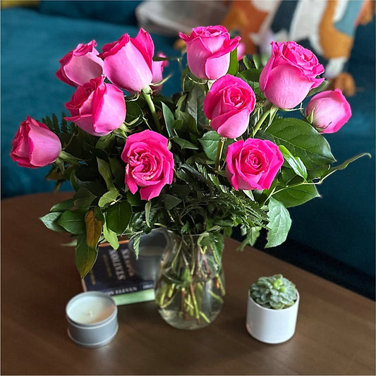 Long Stem Pink Rose Bouquet – Flowers By Roger Inc, Middletown OH