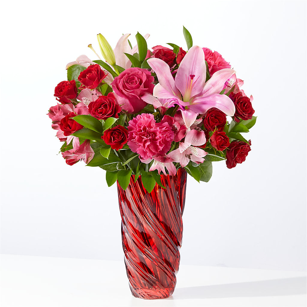 In Love Bouquet with Luxe Swirl Vase – Flowers By Roger Inc, Middletown OH