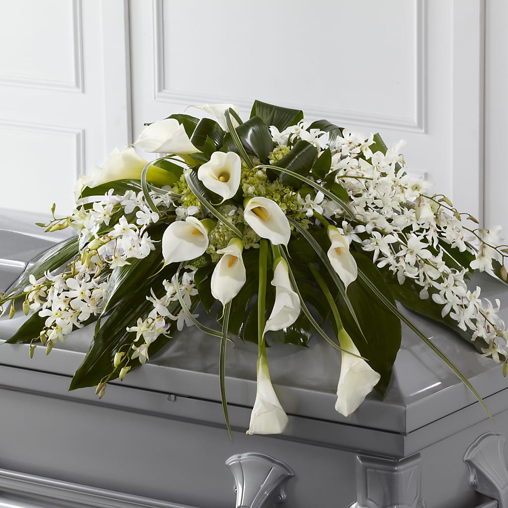 Angel Wings Casket Spray – Flowers By Roger Inc, Middletown OH