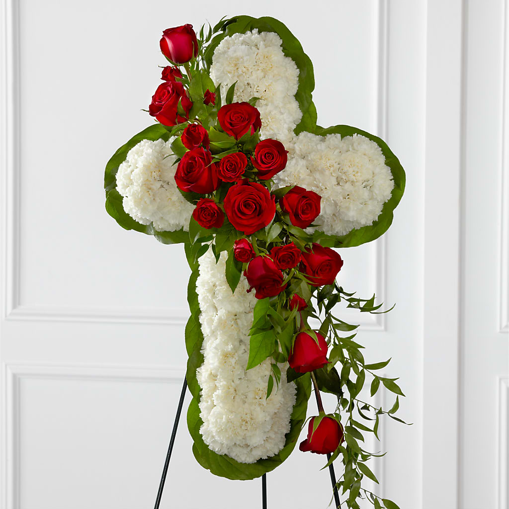 Floral Cross Easel – Flowers By Roger Inc, Middletown OH