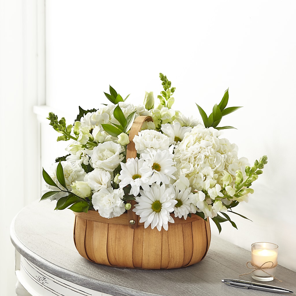 Pure Ivory Basket – Flowers By Roger Inc, Middletown OH