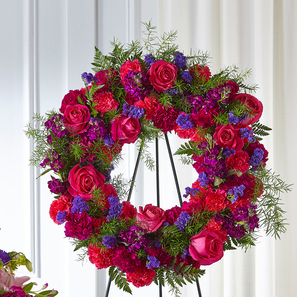 Calming Colors Wreath – Flowers By Roger Inc, Middletown OH