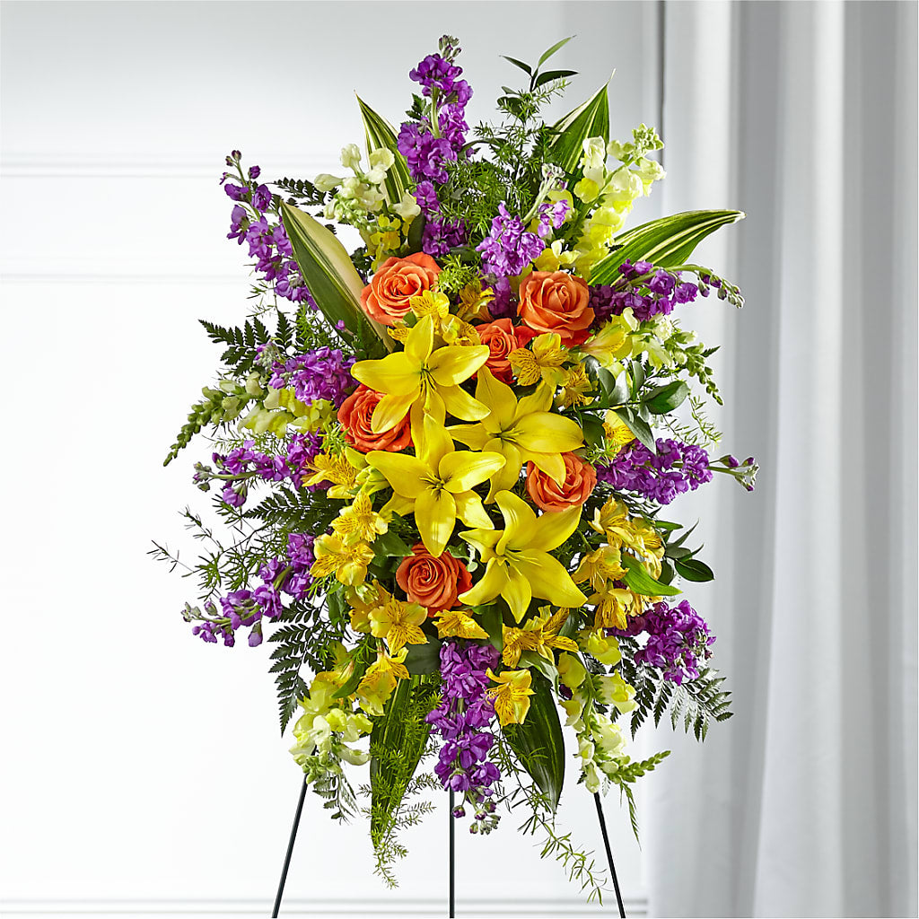 Thoughtful Prayers Standing Spray – Flowers By Roger Inc, Middletown OH