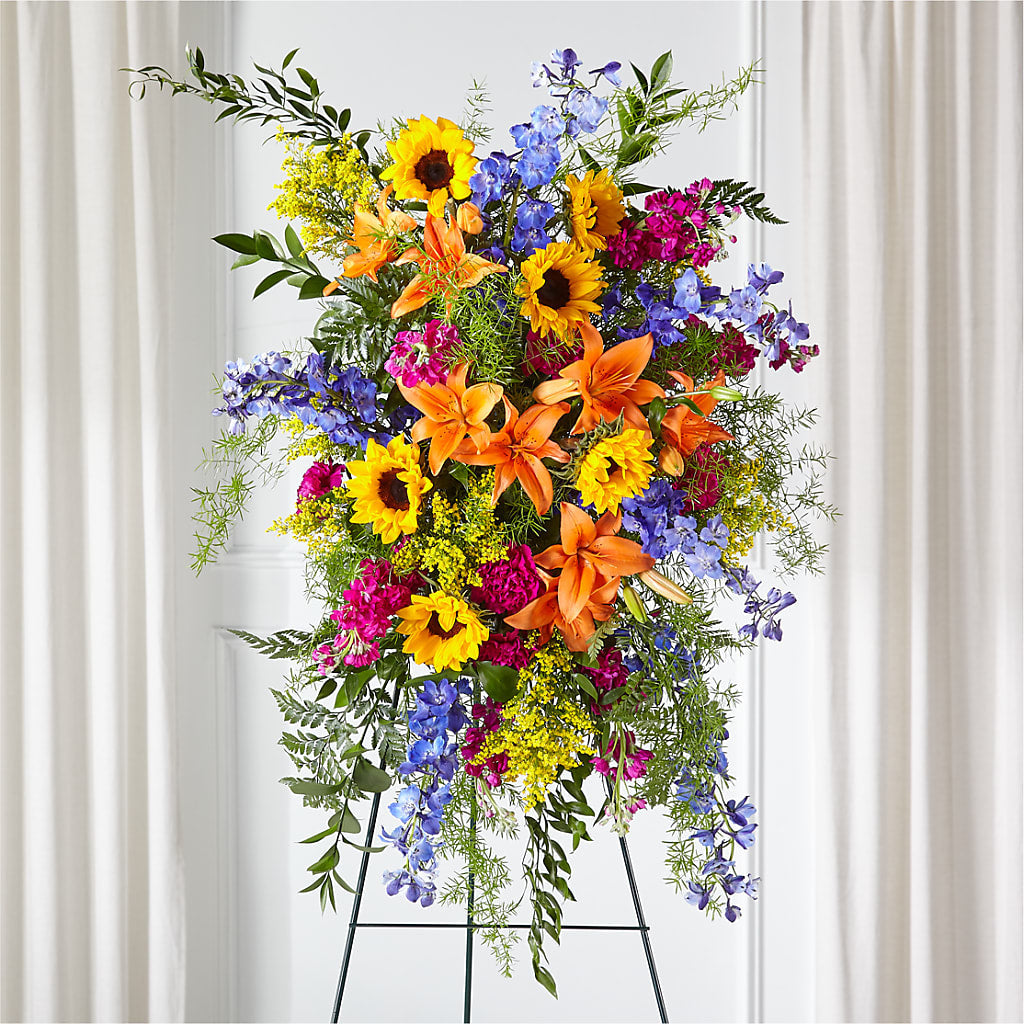 Sunlit Memories Standing Spray (Standard) – Flowers By Roger Inc, Middletown OH