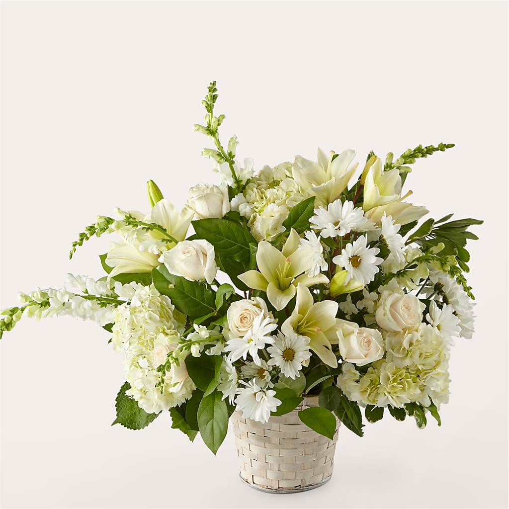 Ivory Elegance Floral Basket – Flowers By Roger Inc, Middletown OH