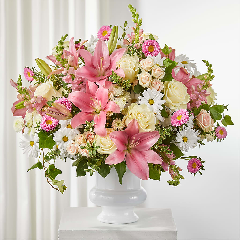 Empathetic Blooms Urn Arrangement – Flowers By Roger Inc, Middletown OH