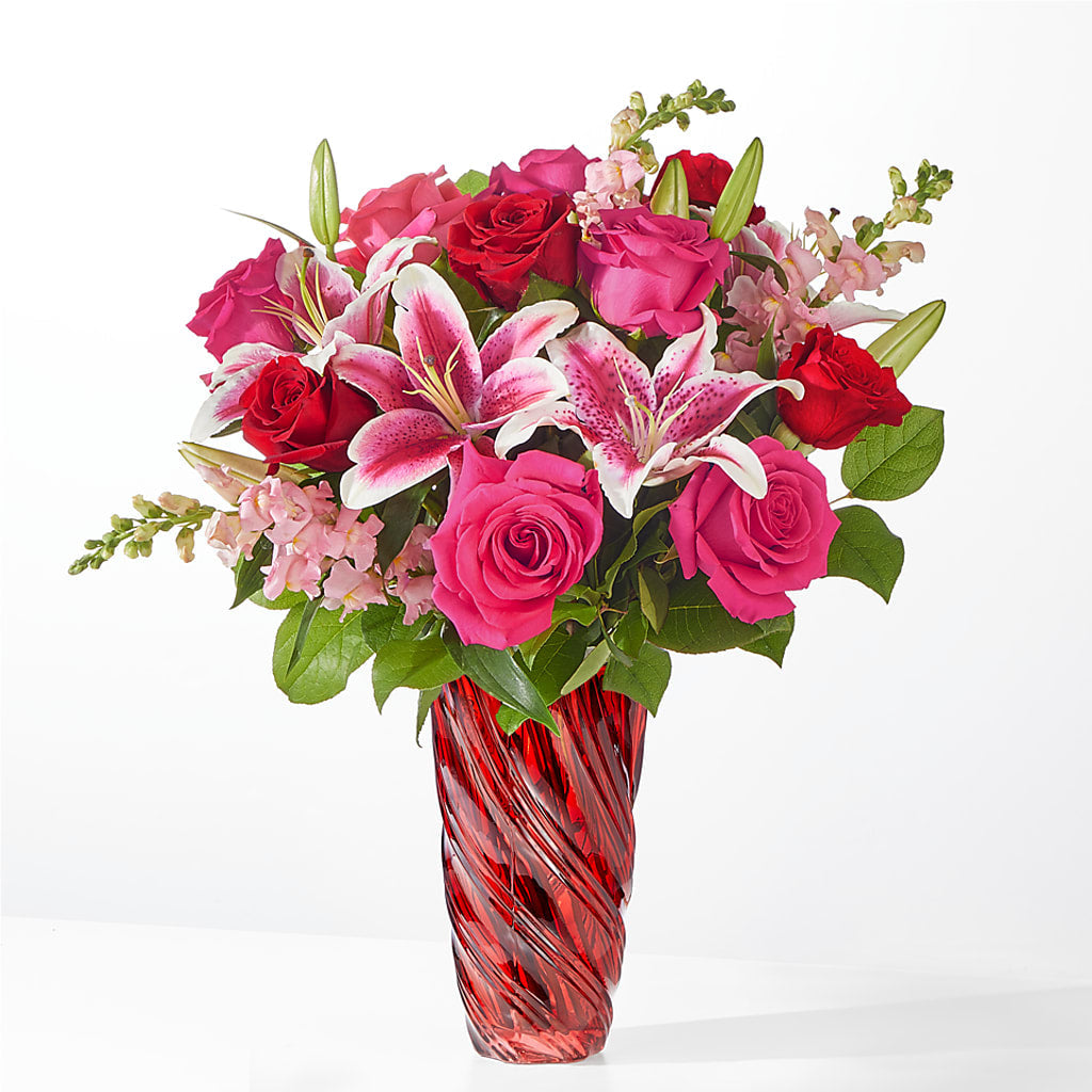 Always You Bouquet with Luxe Swirl Vase – Flowers By Roger Inc, Middletown OH
