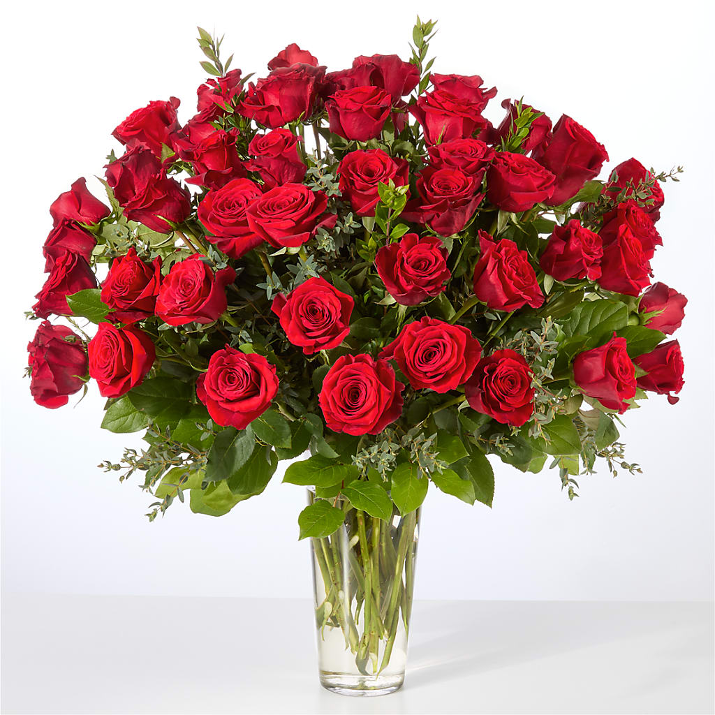 Forever Yours Fifty Stem Red Rose Bouquet – Flowers By Roger Inc, Middletown OH