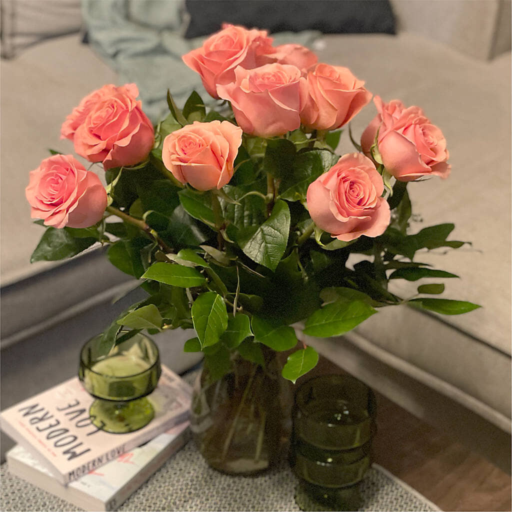 Long Stem Pink Rose Bouquet –  Flowers By Roger Inc, Middletown OH