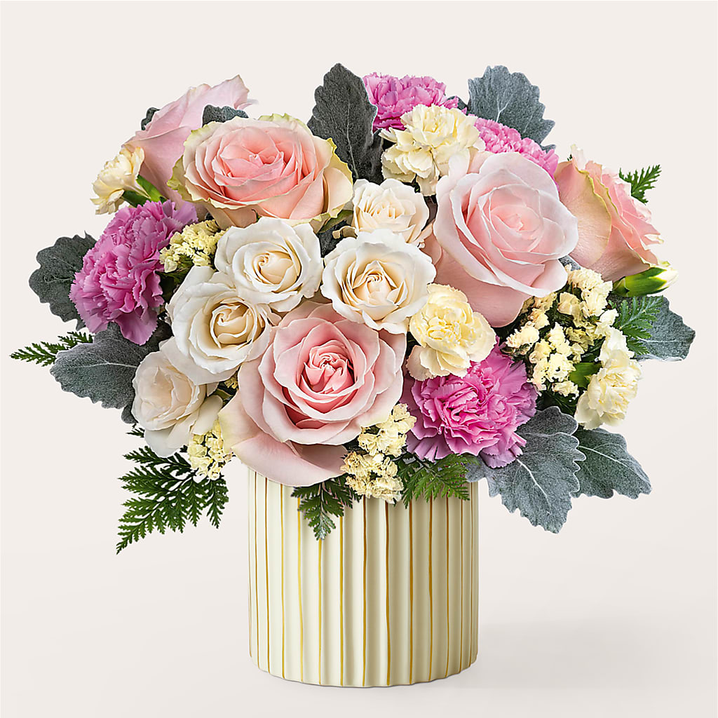 Blissful Moments Bouquet with Ivory Vase –  Flowers By Roger Inc, Middletown OH