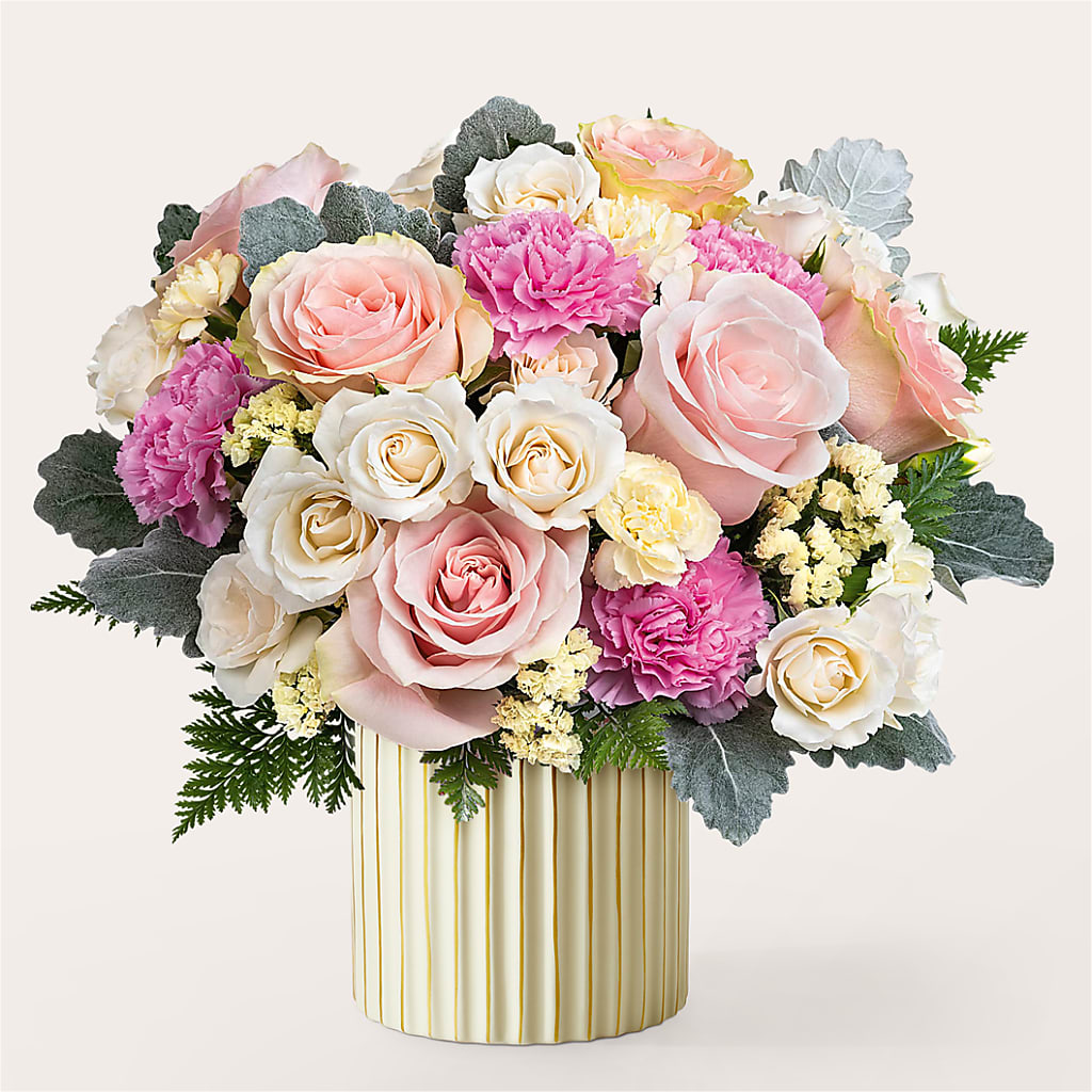 Blissful Moments Bouquet with Ivory Vase –  Flowers By Roger Inc, Middletown OH