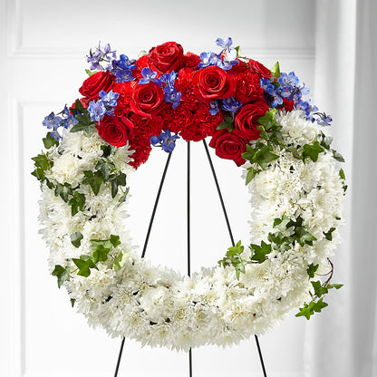 Patriotic Passion Wreath –  Flowers By Roger Inc, Middletown OH