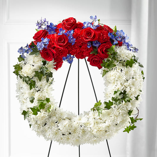 Patriotic Passion Wreath –  Flowers By Roger Inc, Middletown OH