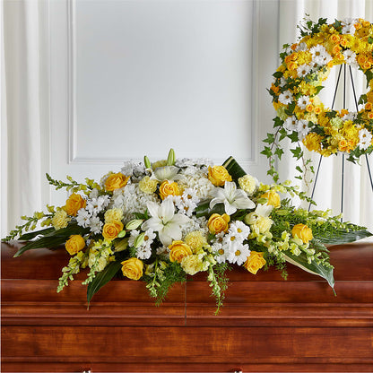Golden Harmony Casket Spray –  Flowers By Roger Inc, Middletown OH
