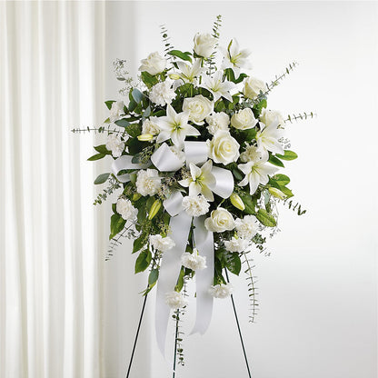 With Care Standing Spray –  Flowers By Roger Inc, Middletown OH