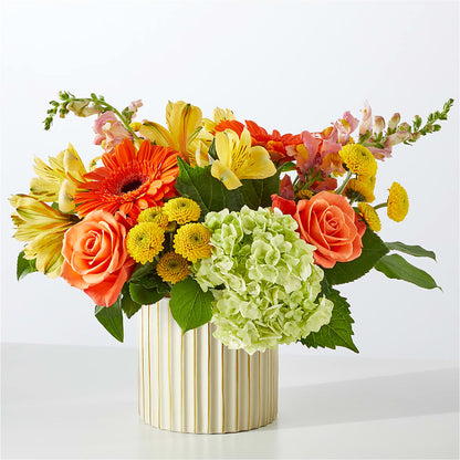 Autumn Sunshine Bouquet with Ivory Vase –  Flowers By Roger Inc, Middletown OH