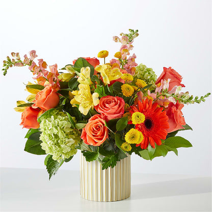 Autumn Sunshine Bouquet with Ivory Vase –  Flowers By Roger Inc, Middletown OH