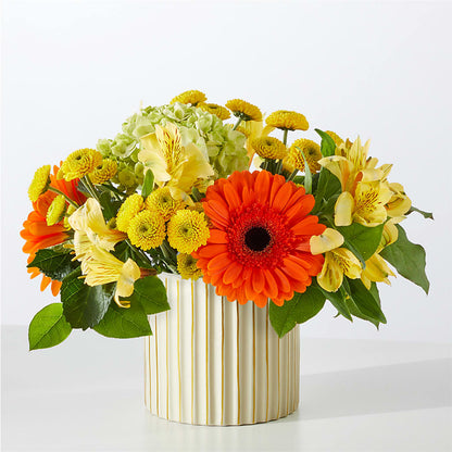Autumn Sunshine Bouquet with Ivory Vase –  Flowers By Roger Inc, Middletown OH