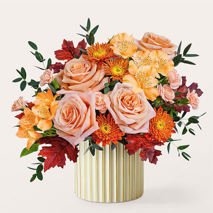 Spiced Latte Bouquet with Ivory Vase –  Flowers By Roger Inc, Middletown OH