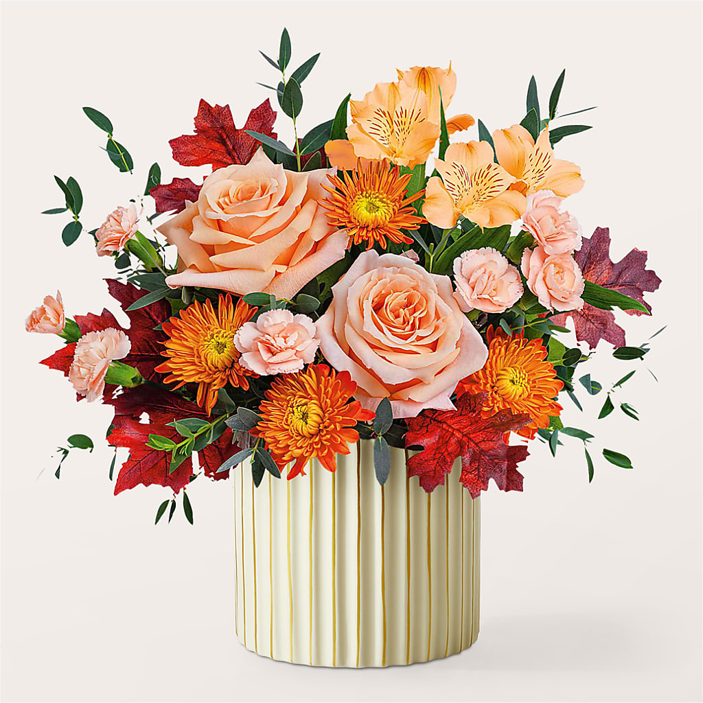Spiced Latte Bouquet with Ivory Vase –  Flowers By Roger Inc, Middletown OH
