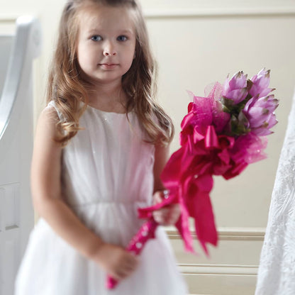Sparkle Pink Flower Girl Bouquet –  Flowers By Roger Inc, Middletown OH