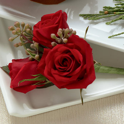 Red Spray Rose Boutonniere –  Flowers By Roger Inc, Middletown OH