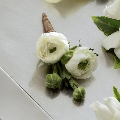 White Ranunculus Boutonniere –  Flowers By Roger Inc, Middletown OH
